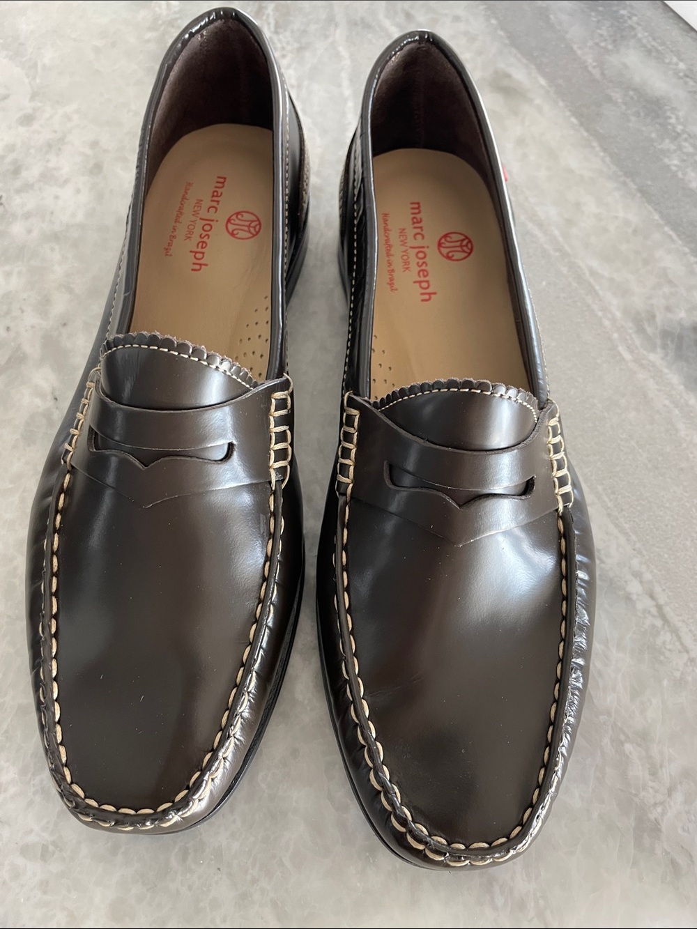 Marc Joseph women’s brown Leather Penny Loafers NWOT